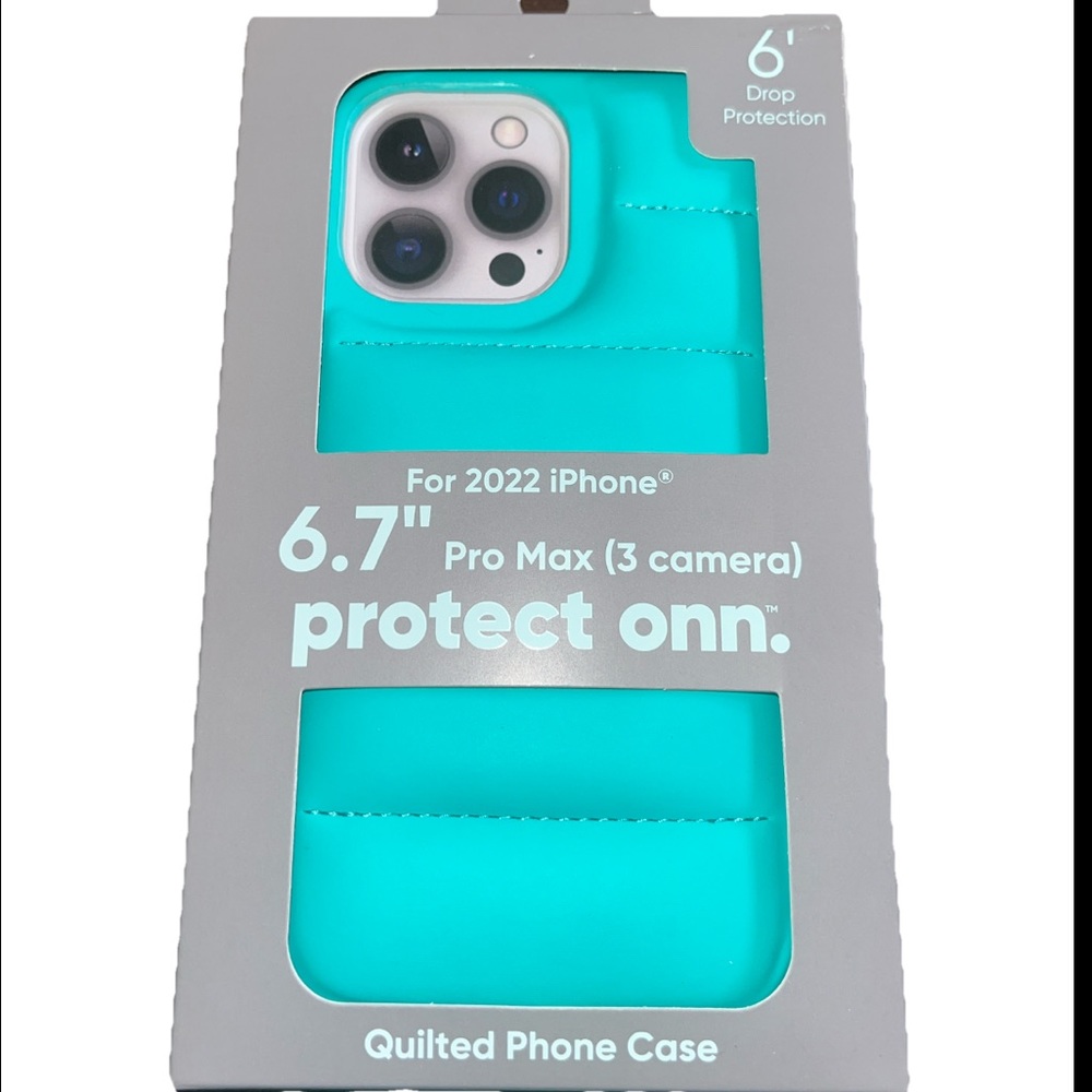 Puffer Soft Quilted Phone Case for iPhone 14 Pro Max - Teal